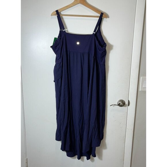 NWT Halara Navy Blue Breezeful Flowy Asymmetric Midi Dress Size 3x Womens - Picture 5 of 8